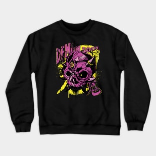 Japanese Demon Art Face Skull Devil Oni Harajuku Horror Crewneck Sweatshirt